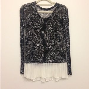 Abercrombie and Fitch Paisley Top with Chiffon Hem